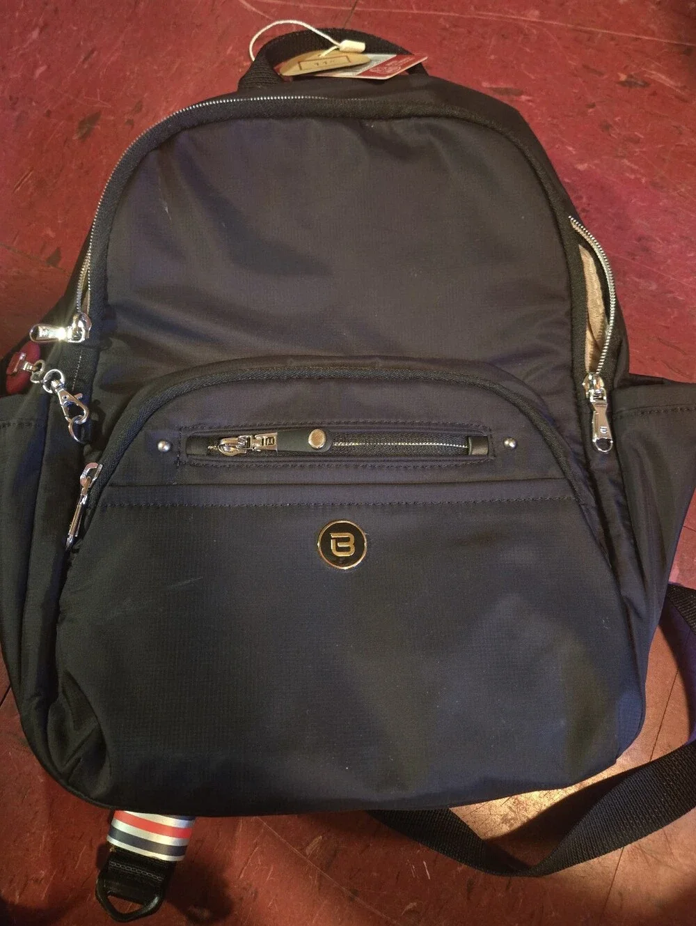 Beside U Black Nylon Backpack